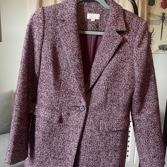 Loft Purple Tweed Blazer - Picture 3 of 7